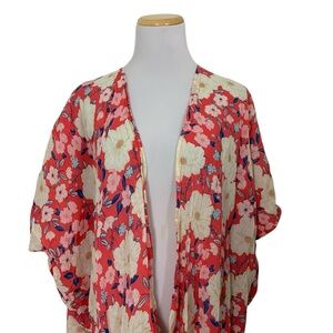 Aerie Floral Kimono Boho Cotton Colorful OS One size